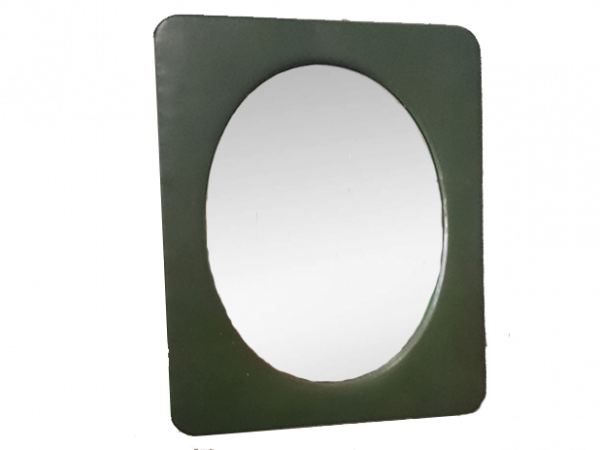 Espejo verde de similpiel
