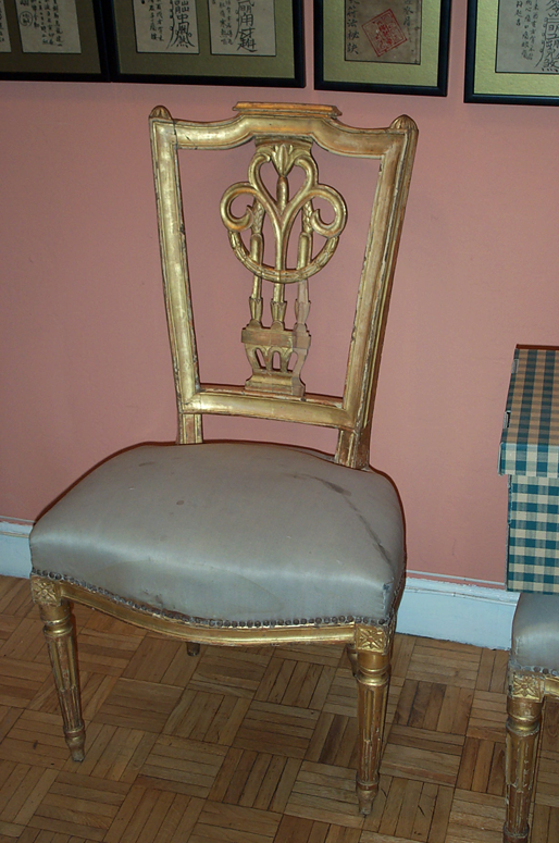 Par sillas doradas Carlos IV. S.XVIII
